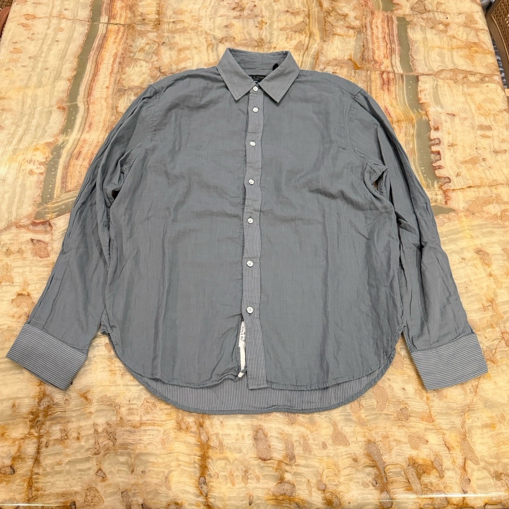 Rag & Bone Mens Button Down Shirt Gray Cotton Long Sleeve Casual Designer Size S